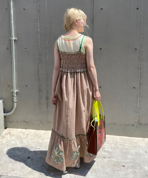 CIAOPANIC TYPY(チャオパニックティピー)の「【HELLO.SANFRANCISCO】フラワーカットシャーリングワンピ(ワンピース・レディース・レッド/オレンジ・ONE SIZE)」の19枚目の写真