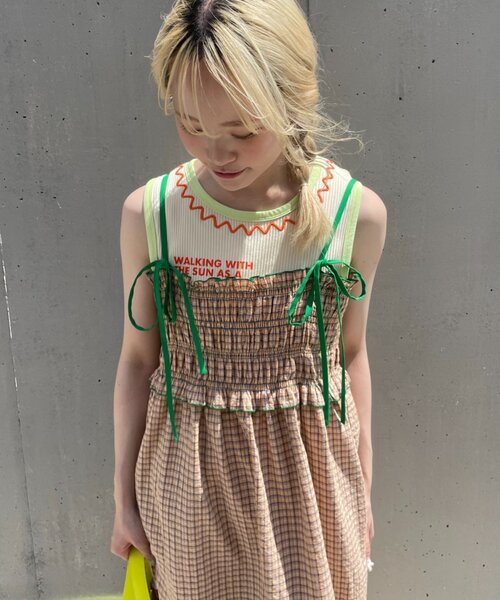 CIAOPANIC TYPY(チャオパニックティピー)の「【HELLO.SANFRANCISCO】フラワーカットシャーリングワンピ(ワンピース・レディース・レッド/オレンジ・ONE SIZE)」の20枚目の写真