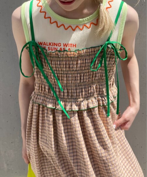 CIAOPANIC TYPY(チャオパニックティピー)の「【HELLO.SANFRANCISCO】フラワーカットシャーリングワンピ(ワンピース・レディース・レッド/オレンジ・ONE SIZE)」の21枚目の写真
