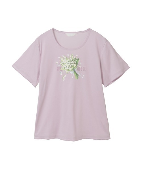 PINK HOUSE(ピンクハウス)の「スプリンクルポジープリントカットソー(Tシャツ/カットソー・レディース・ラベンダー/ブラック/ライトブルー/ライトグリーン/アイボリー・LARGE/MEDIUM)」の5枚目の写真