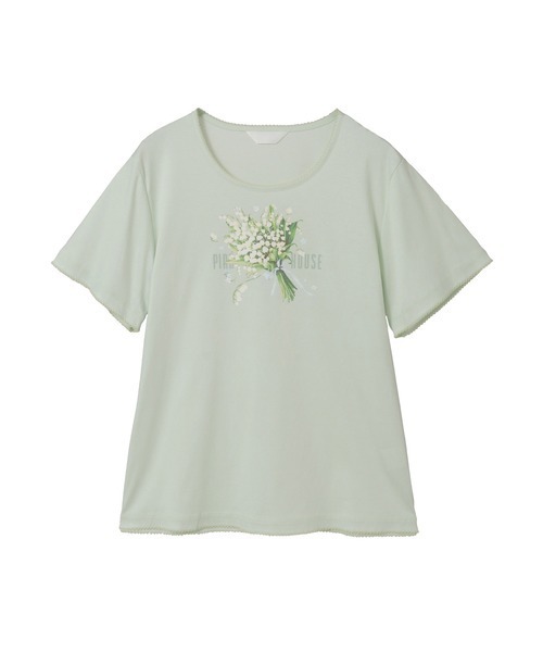PINK HOUSE(ピンクハウス)の「スプリンクルポジープリントカットソー(Tシャツ/カットソー・レディース・ラベンダー/ブラック/ライトブルー/ライトグリーン/アイボリー・LARGE/MEDIUM)」の1枚目の写真