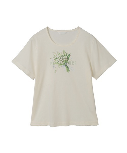 PINK HOUSE(ピンクハウス)の「スプリンクルポジープリントカットソー(Tシャツ/カットソー・レディース・ラベンダー/ブラック/ライトブルー/ライトグリーン/アイボリー・LARGE/MEDIUM)」の2枚目の写真