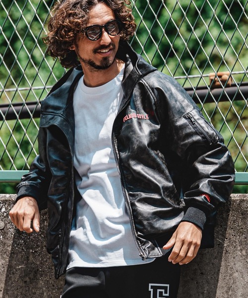 felkod(フィルコッド)の「mj11643- Synthetic Leather Hooded Blouson シンセティックレザーフーデッドブルゾン(F26A090)(ブルゾン・メンズ・ホワイト×ブラック/ブラック・S/M/L)」の2枚目の写真