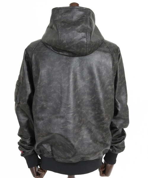 felkod(フィルコッド)の「mj11643- Synthetic Leather Hooded Blouson シンセティックレザーフーデッドブルゾン(F26A090)(ブルゾン・メンズ・ホワイト×ブラック/ブラック・S/M/L)」の21枚目の写真