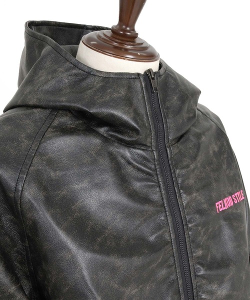 felkod(フィルコッド)の「mj11643- Synthetic Leather Hooded Blouson シンセティックレザーフーデッドブルゾン(F26A090)(ブルゾン・メンズ・ホワイト×ブラック/ブラック・S/M/L)」の22枚目の写真