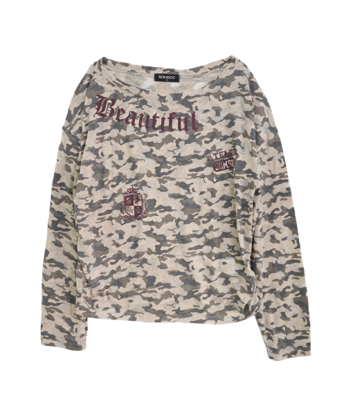 SOMSOC(ソムソック)の「VOER CAMO ASYMMETRY TOP_BEIGE(Tシャツ/カットソー・レディース・その他・FREE)」の3枚目の写真