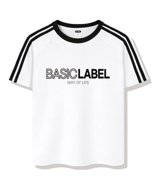 BASIC LABEL（ベーシックラベル）の「Onlyway Oversized fit track short-sleeved T-shirt 4 Color [BLSE_3002]（Tシャツ/カットソー・レディース・クリーム/ブラック/ホワイト×ブラック/ホワイト×グリーン・SMALL/MEDIUM/LARGE/X-LARGE）」の9枚目の写真