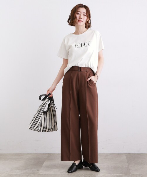 grove(グローブ)の「【遮熱/吸水速乾/接触冷感/UVカット】ベーシックロゴTシャツ(Tシャツ/カットソー・レディース・ピンク/ダークグレー/オフホワイト/ライトベージュ・01/02/03/04/05)」の6枚目の写真