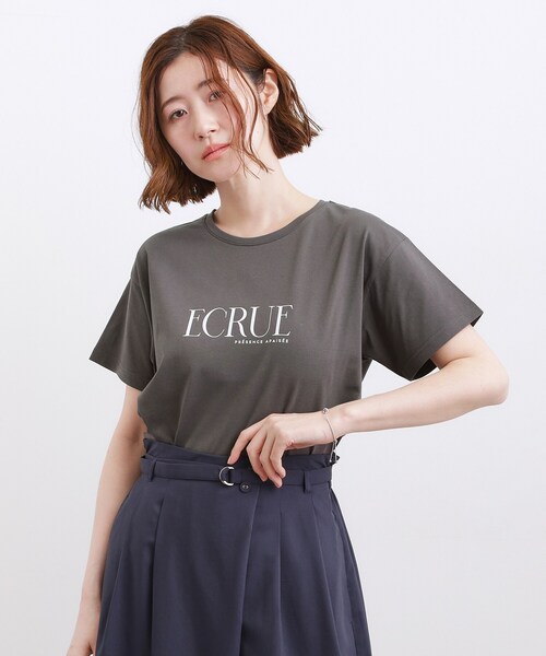 grove(グローブ)の「【遮熱/吸水速乾/接触冷感/UVカット】ベーシックロゴTシャツ(Tシャツ/カットソー・レディース・ピンク/ダークグレー/オフホワイト/ライトベージュ・01/02/03/04/05)」の10枚目の写真