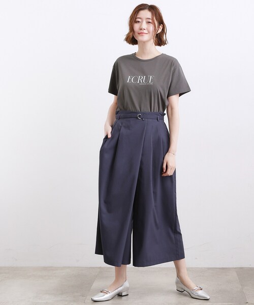 grove(グローブ)の「【遮熱/吸水速乾/接触冷感/UVカット】ベーシックロゴTシャツ(Tシャツ/カットソー・レディース・ピンク/ダークグレー/オフホワイト/ライトベージュ・01/02/03/04/05)」の11枚目の写真