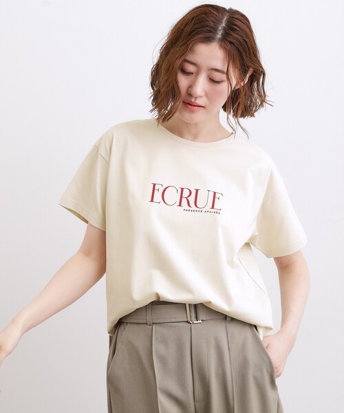 grove(グローブ)の「【遮熱/吸水速乾/接触冷感/UVカット】ベーシックロゴTシャツ(Tシャツ/カットソー・レディース・ピンク/ダークグレー/オフホワイト/ライトベージュ・01/02/03/04/05)」の14枚目の写真