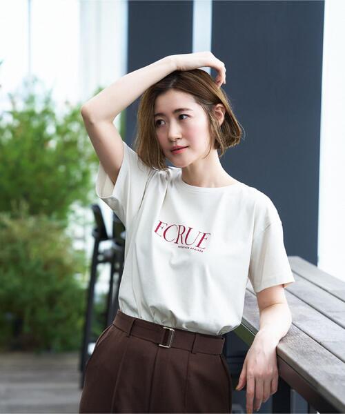 grove(グローブ)の「【遮熱/吸水速乾/接触冷感/UVカット】ベーシックロゴTシャツ(Tシャツ/カットソー・レディース・ピンク/ダークグレー/オフホワイト/ライトベージュ・01/02/03/04/05)」の18枚目の写真
