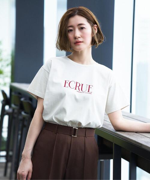 grove(グローブ)の「【遮熱/吸水速乾/接触冷感/UVカット】ベーシックロゴTシャツ(Tシャツ/カットソー・レディース・ピンク/ダークグレー/オフホワイト/ライトベージュ・01/02/03/04/05)」の19枚目の写真
