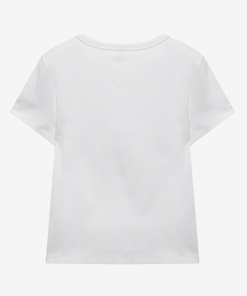 MIND BRIDGE WOMEN（マインドブリッジウーマン）の「[ON][W]ラウンドネックスリムフィットデイリーハーフスリーブTシャツ - 3カラー（Tシャツ/カットソー・レディース・ブラック/グレー/ホワイト・55/66）」の8枚目の写真