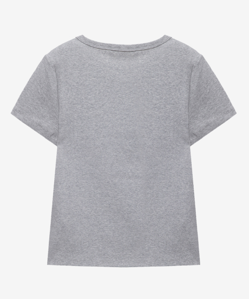 MIND BRIDGE WOMEN（マインドブリッジウーマン）の「[ON][W]ラウンドネックスリムフィットデイリーハーフスリーブTシャツ - 3カラー（Tシャツ/カットソー・レディース・ブラック/グレー/ホワイト・55/66）」の10枚目の写真