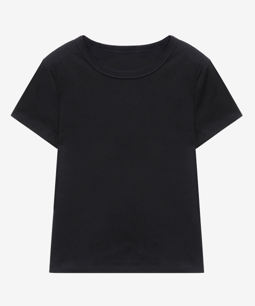 MIND BRIDGE WOMEN（マインドブリッジウーマン）の「[ON][W]ラウンドネックスリムフィットデイリーハーフスリーブTシャツ - 3カラー（Tシャツ/カットソー・レディース・ブラック/グレー/ホワイト・55/66）」の11枚目の写真