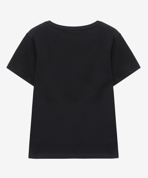 MIND BRIDGE WOMEN（マインドブリッジウーマン）の「[ON][W]ラウンドネックスリムフィットデイリーハーフスリーブTシャツ - 3カラー（Tシャツ/カットソー・レディース・ブラック/グレー/ホワイト・55/66）」の12枚目の写真