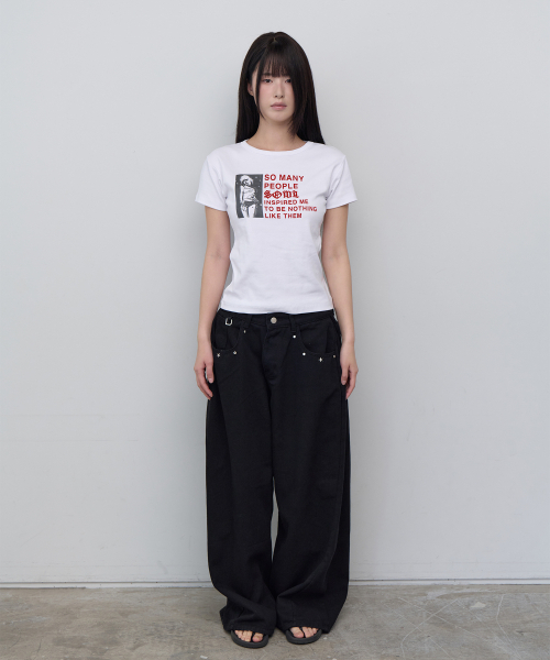 5OML(オーオーエムエル)の「ピープルスリムショートスリーブホワイト(Tシャツ/カットソー・レディース・ホワイト・FREE)」の3枚目の写真
