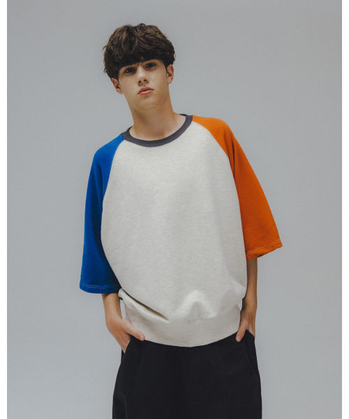 ANGLAN(アングラン)の「Palette Raglan Half Sweat Shirt - Oatmeal(Tシャツ/カットソー・メンズ・その他・1/2)」の4枚目の写真