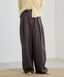 《洗濯機洗い可》IENA LA BOUCLE ブライトツイルタックパンツ