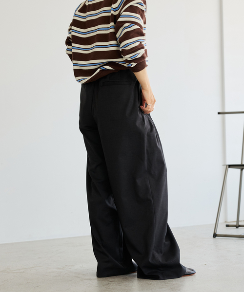 IENA LA BOUCLE(イエナラブークル)の「《洗濯機洗い可》IENA LA BOUCLE ブライトツイルタックパンツ(スラックス・レディース・グリーン系その他/チャコールグレー/ブラック系その他・34/38/36/40)」の7枚目の写真