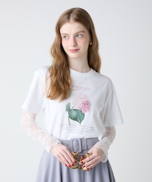 an another angelus(アンアナザーアンジェラス)の「花図鑑プリントT/fint フィント(Tシャツ/カットソー・レディース・イエロー/パープル/ラベンダー/ライトブルー/ピンク・FREE)」の4枚目の写真