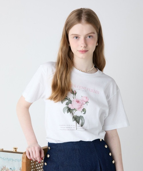 an another angelus(アンアナザーアンジェラス)の「花図鑑プリントT/fint フィント(Tシャツ/カットソー・レディース・イエロー/パープル/ラベンダー/ライトブルー/ピンク・FREE)」の5枚目の写真