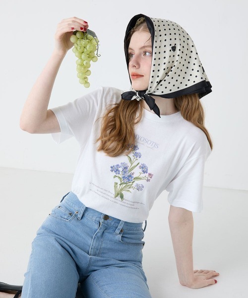 an another angelus(アンアナザーアンジェラス)の「花図鑑プリントT/fint フィント(Tシャツ/カットソー・レディース・イエロー/パープル/ラベンダー/ライトブルー/ピンク・FREE)」の11枚目の写真