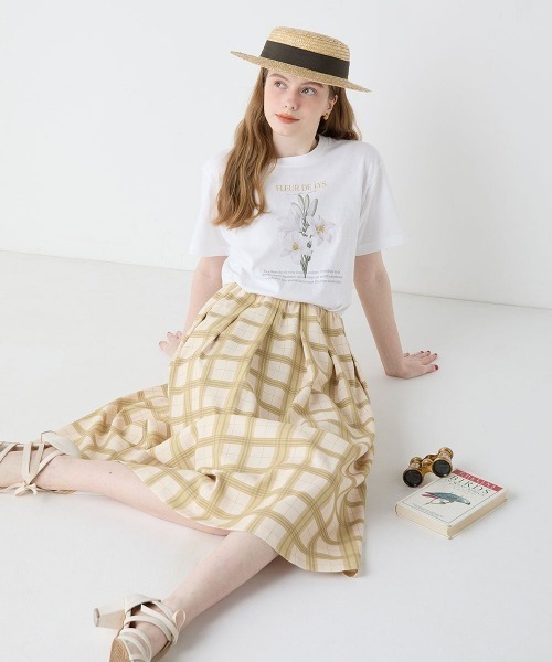 an another angelus(アンアナザーアンジェラス)の「花図鑑プリントT/fint フィント(Tシャツ/カットソー・レディース・イエロー/パープル/ラベンダー/ライトブルー/ピンク・FREE)」の13枚目の写真