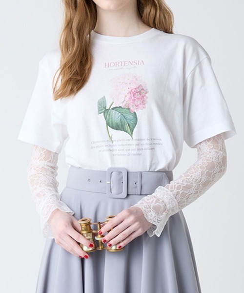 an another angelus(アンアナザーアンジェラス)の「花図鑑プリントT/fint フィント(Tシャツ/カットソー・レディース・イエロー/パープル/ラベンダー/ライトブルー/ピンク・FREE)」の15枚目の写真