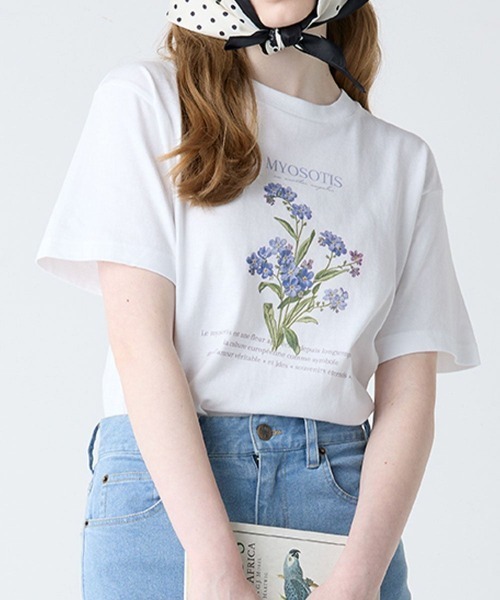 an another angelus(アンアナザーアンジェラス)の「花図鑑プリントT/fint フィント(Tシャツ/カットソー・レディース・イエロー/パープル/ラベンダー/ライトブルー/ピンク・FREE)」の18枚目の写真