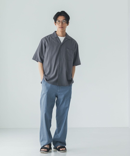 GLOBAL WORK(グローバルワーク)の「サラサマ開襟シャツ/半袖/812581(シャツ/ブラウス・メンズ・ストライプ/ライトブルー/チャコールグレー・SMALL/MEDIUM/LARGE/X-LARGE)」の5枚目の写真