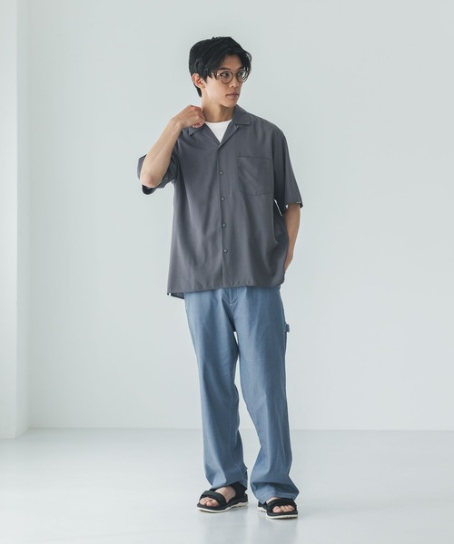 GLOBAL WORK(グローバルワーク)の「サラサマ開襟シャツ/半袖/812581(シャツ/ブラウス・メンズ・ストライプ/ライトブルー/チャコールグレー・SMALL/MEDIUM/LARGE/X-LARGE)」の6枚目の写真