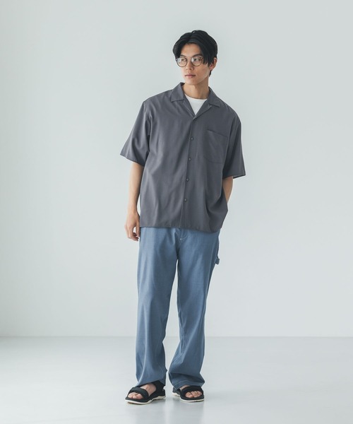 GLOBAL WORK(グローバルワーク)の「サラサマ開襟シャツ/半袖/812581(シャツ/ブラウス・メンズ・ストライプ/ライトブルー/チャコールグレー・SMALL/MEDIUM/LARGE/X-LARGE)」の7枚目の写真