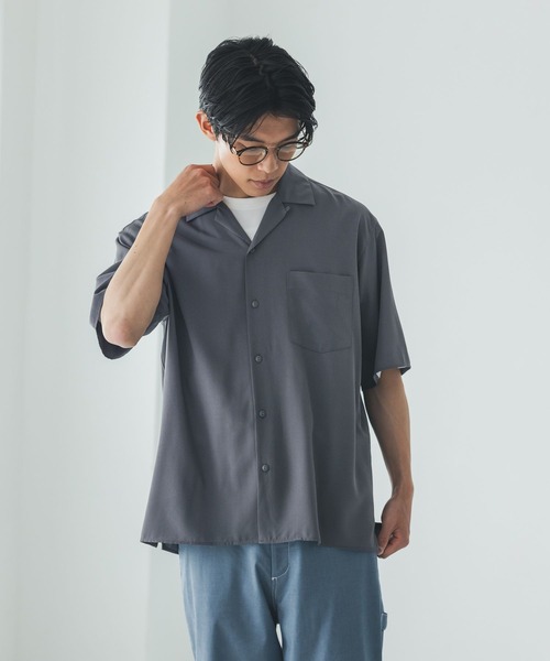 GLOBAL WORK(グローバルワーク)の「サラサマ開襟シャツ/半袖/812581(シャツ/ブラウス・メンズ・ストライプ/ライトブルー/チャコールグレー・SMALL/MEDIUM/LARGE/X-LARGE)」の8枚目の写真