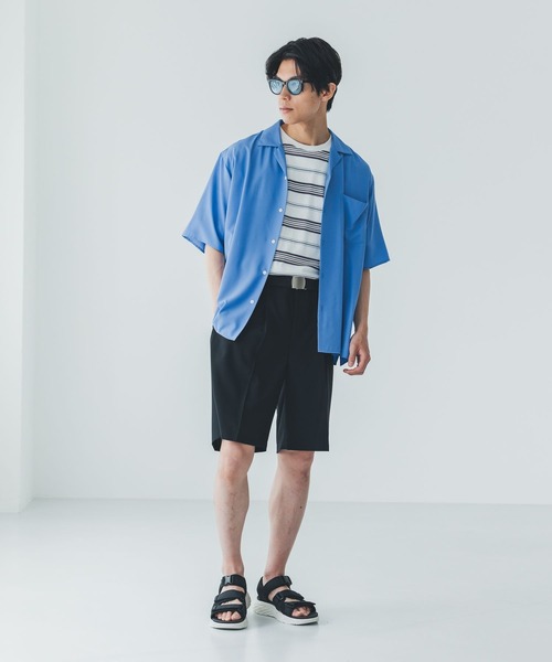 GLOBAL WORK(グローバルワーク)の「サラサマ開襟シャツ/半袖/812581(シャツ/ブラウス・メンズ・ストライプ/ライトブルー/チャコールグレー・SMALL/MEDIUM/LARGE/X-LARGE)」の12枚目の写真