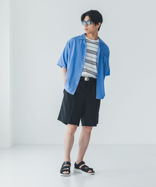 GLOBAL WORK(グローバルワーク)の「サラサマ開襟シャツ/半袖/812581(シャツ/ブラウス・メンズ・ストライプ/ライトブルー/チャコールグレー・SMALL/MEDIUM/LARGE/X-LARGE)」の14枚目の写真