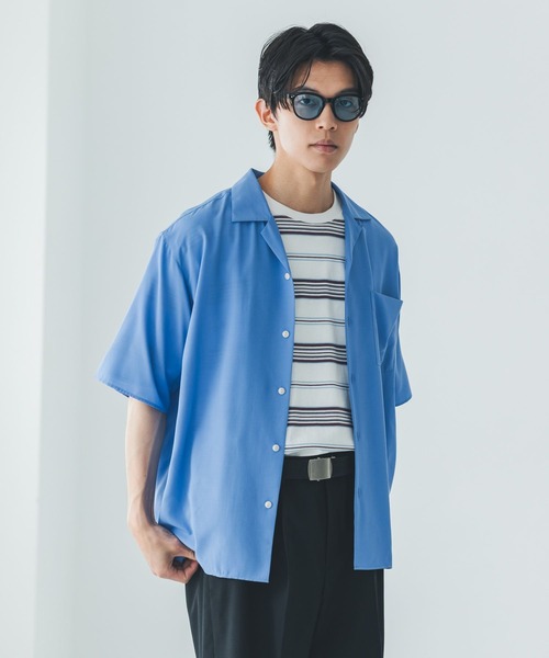 GLOBAL WORK(グローバルワーク)の「サラサマ開襟シャツ/半袖/812581(シャツ/ブラウス・メンズ・ストライプ/ライトブルー/チャコールグレー・SMALL/MEDIUM/LARGE/X-LARGE)」の16枚目の写真
