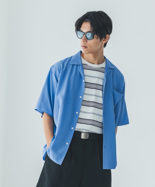 GLOBAL WORK(グローバルワーク)の「サラサマ開襟シャツ/半袖/812581(シャツ/ブラウス・メンズ・ストライプ/ライトブルー/チャコールグレー・SMALL/MEDIUM/LARGE/X-LARGE)」の17枚目の写真