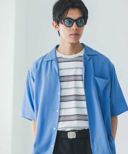 GLOBAL WORK(グローバルワーク)の「サラサマ開襟シャツ/半袖/812581(シャツ/ブラウス・メンズ・ストライプ/ライトブルー/チャコールグレー・SMALL/MEDIUM/LARGE/X-LARGE)」の18枚目の写真