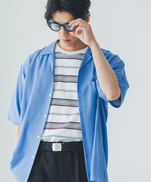 GLOBAL WORK(グローバルワーク)の「サラサマ開襟シャツ/半袖/812581(シャツ/ブラウス・メンズ・ストライプ/ライトブルー/チャコールグレー・SMALL/MEDIUM/LARGE/X-LARGE)」の19枚目の写真