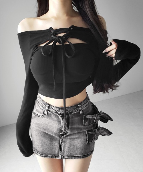 me+em select(ミームセレクト)の「【 インパン裏地付 】ダブルハトメベルトヴィンテージデニムミニスカート / Double eyelet belt vintage denim mini skirt(デニムスカート・レディース・ブラック・LARGE/MEDIUM/SMALL)」の21枚目の写真