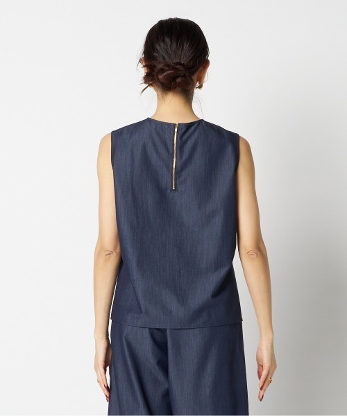 HELIOPOLE（エリオポール）の「DENIM SLEEVELESS BLOUSE / デニムスリーブレスシャツ（シャツ/ブラウス・レディース・ブルー/ダークブルー・38）」の12枚目の写真