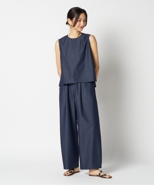 HELIOPOLE（エリオポール）の「DENIM SLEEVELESS BLOUSE / デニムスリーブレスシャツ（シャツ/ブラウス・レディース・ブルー/ダークブルー・38）」の13枚目の写真
