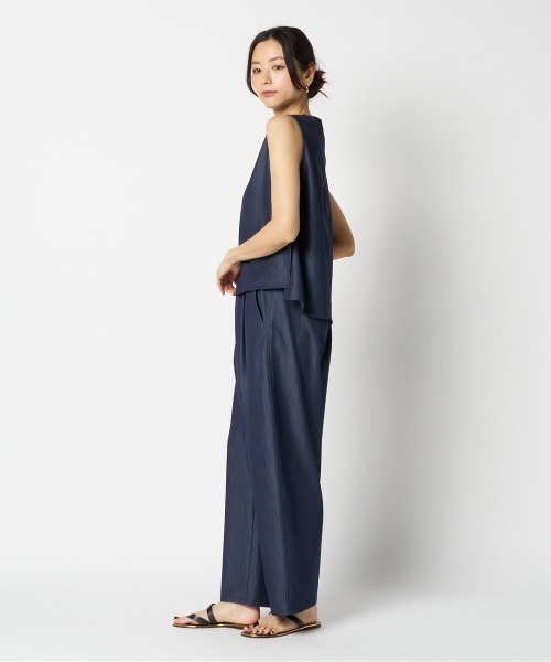 HELIOPOLE（エリオポール）の「DENIM SLEEVELESS BLOUSE / デニムスリーブレスシャツ（シャツ/ブラウス・レディース・ブルー/ダークブルー・38）」の14枚目の写真