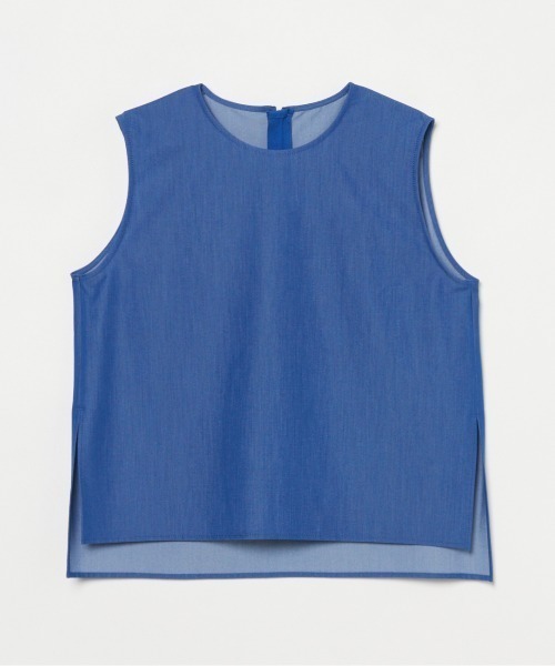 HELIOPOLE（エリオポール）の「DENIM SLEEVELESS BLOUSE / デニムスリーブレスシャツ（シャツ/ブラウス・レディース・ブルー/ダークブルー・38）」の15枚目の写真