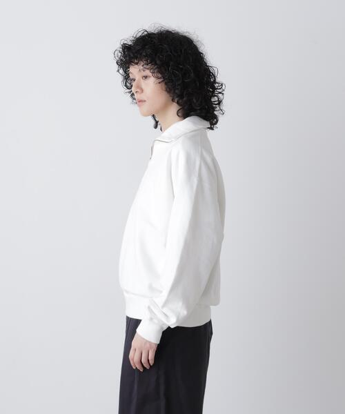 Y(ワイ)の「Y / ORGANIC COTTON BLEND HEAVY WEIGHT FLEECE HALF ZIP(スウェット・メンズ・ネイビー/ホワイト・LARGE)」の4枚目の写真