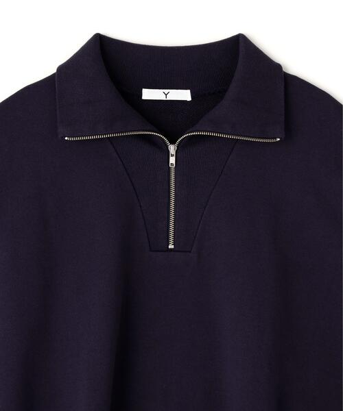 Y(ワイ)の「Y / ORGANIC COTTON BLEND HEAVY WEIGHT FLEECE HALF ZIP(スウェット・メンズ・ネイビー/ホワイト・LARGE)」の10枚目の写真