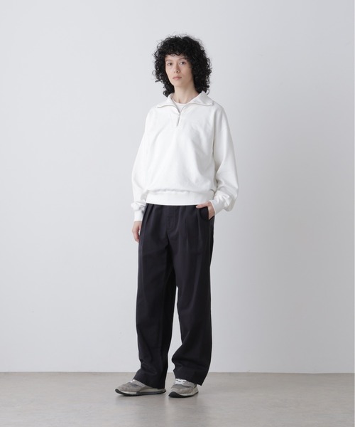Y(ワイ)の「Y / ORGANIC COTTON BLEND HEAVY WEIGHT FLEECE HALF ZIP(スウェット・メンズ・ネイビー/ホワイト・LARGE)」の14枚目の写真