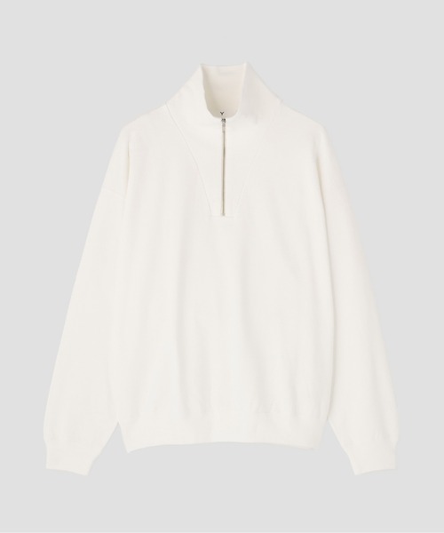 Y(ワイ)の「Y / ORGANIC COTTON BLEND HEAVY WEIGHT FLEECE HALF ZIP(スウェット・メンズ・ネイビー/ホワイト・LARGE)」の18枚目の写真